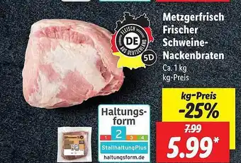 Lidl Metzgerfrisch frischer schweine-nackenbraten Angebot