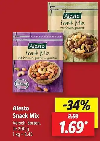 Lidl Alesto snack mix Angebot