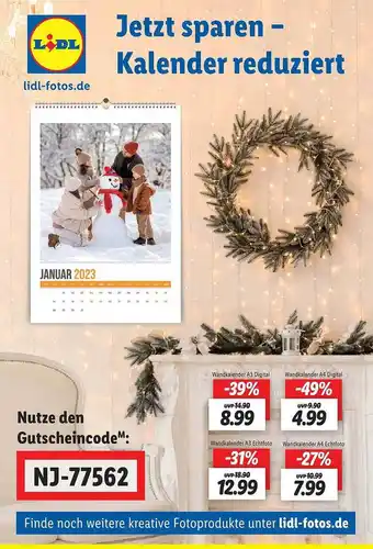 Lidl Jetzt sparen - kalender reduziert Angebot