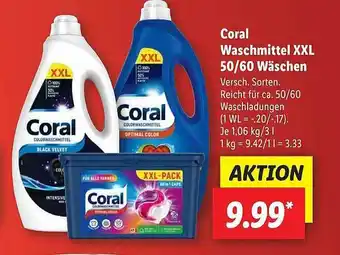 Lidl Coral waschmittel xxl 50-60 wäschen Angebot