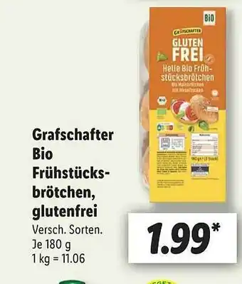 Lidl Grafschafter bio frühstücksbrötchen, glutenfrei Angebot