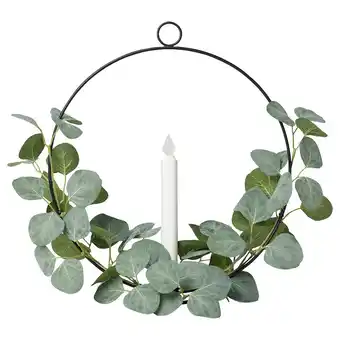 IKEA Stråla kerzenhalter led, batteriebetr. kreis künstlich/eukalyptus Angebot