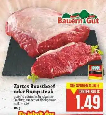 E-Center Zartes roastbeef oder rumpsteak Angebot