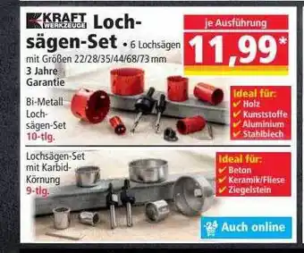 Norma Kraft werkzeuge lochsägen-set Angebot