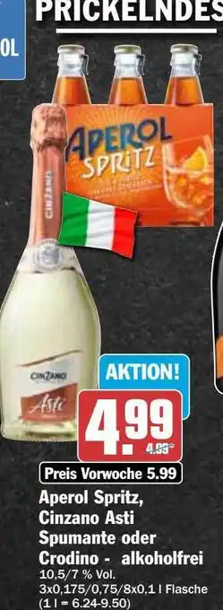 Hit Aperol spritz, cinzano asti spumante oder crodino - alkoholfrei Angebot