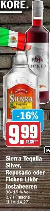 Hit Sierra tequila silver, reposado oder ficken likör jostabeeren Angebot