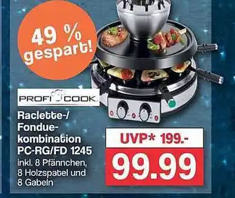 Famila Nord West Profi cook raclette-fonduekombination pc-rg-fd 1245 Angebot