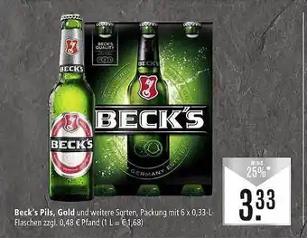 Marktkauf Beck's pils, gold Angebot