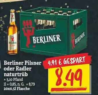 NP Discount Berliner pilsner oder radler naturtrüb Angebot