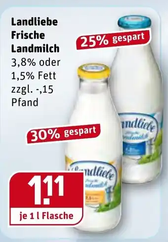 REWE Landliebe Frische Landmilch 1L Angebot