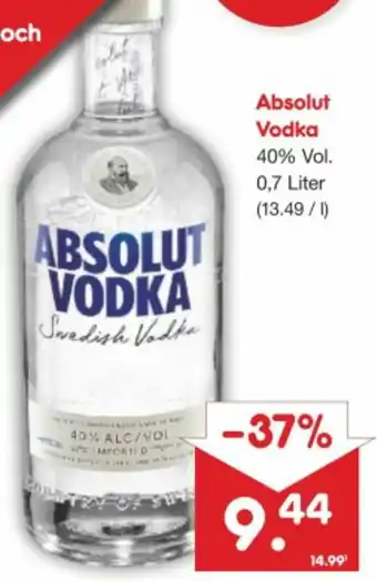 Netto Marken-Discount Absolut Vodka 0,7 Liter Angebot