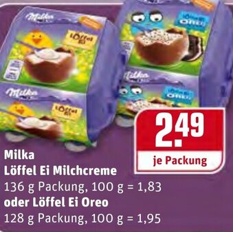 REWE Milka Löffel Ei Milchcreme 136g oder Löffel Ei Oreo 128g Angebot