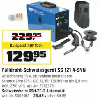 OBI Fülldraht Schweissgerät SG 121 A-SYN Angebot