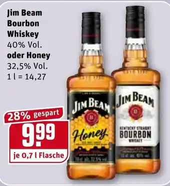 REWE Jim Beam Bourbon Whiskey oder Honey 0,7L Angebot