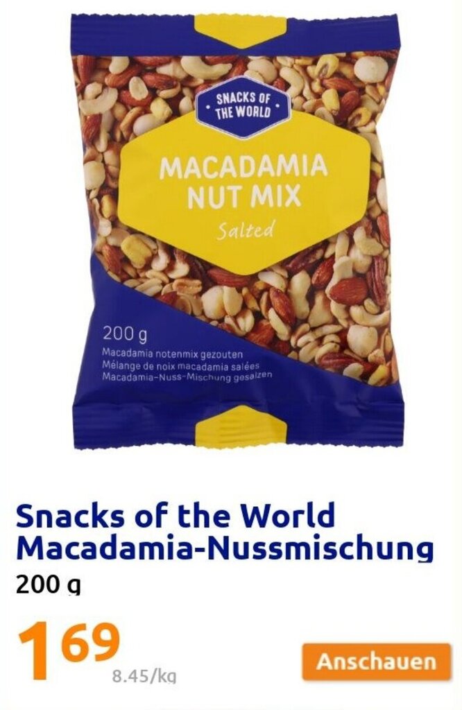 Snacks of the World Macadamia Nussmischung 200 g Angebot bei Action