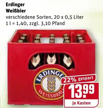 REWE Erdinger Weißbier 20x0,5L Angebot