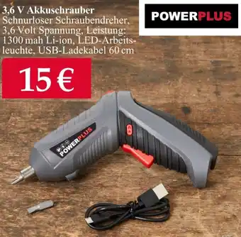 Woolworth PowerPlus 3,6 V Akkuschrauber Angebot