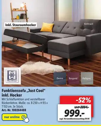 Lidl Funktionssofa Just Cool inkl. Hocker Angebot