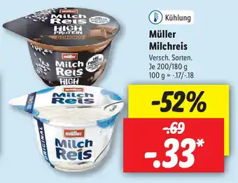 Lidl Müller Milchreis 180/200g Angebot