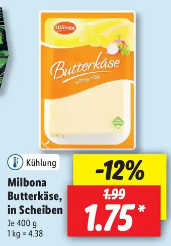 Lidl Milbona Butterkäse, in Scheiben 400g Angebot