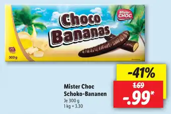 Lidl Mister Choc Schoko Bananen 300g Angebot