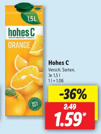 Lidl Hohes C 1,5L Angebot