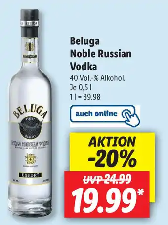 Lidl Beluga Noble Russian Vodka 0,5L Angebot