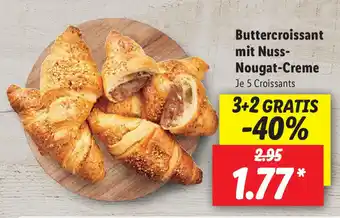 Lidl Buttercroissant mit Nuss Nougat Creme Angebot