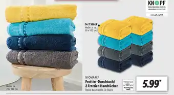 Lidl Miomare Frottier Duschtuch/2 Frottier Handtücher Angebot