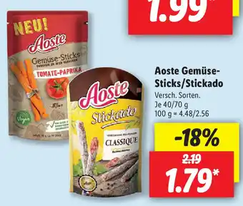 Lidl Aoste Gemüse Sticks/Stickado 40/70g Angebot