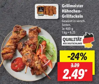 Lidl Grillmeister Hähnchen Grillfackeln 400g Angebot