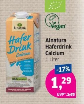 Budni Vegan Alnatura Haferdrink Calcium 1L Angebot