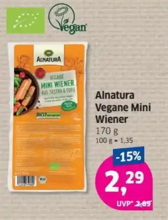 Budni Vegan Alnatura Vegane Mini Wiener 170g Angebot