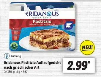 Lidl Eridanous Pastitzio Auflaufgericht nach griechischer Art 380g Angebot