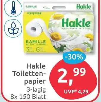 Budni Hakle Toilettenpapier 3-lagig, 8x150 Blatt Angebot