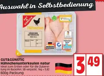 Edeka Gut & Günstig Hähnchenunterkeulen natur 600g Packung Angebot