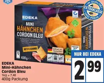 Edeka Edeka Mini Hähnchen Cordon Bleu 400g Packung Angebot