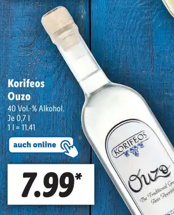 Lidl Korifeos Ouzo 0,7L Angebot