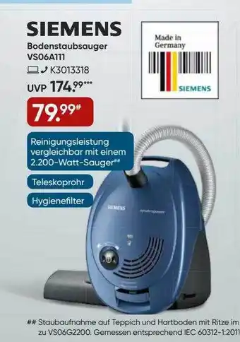 Galeria Siemens bodenstaubsauger Angebot