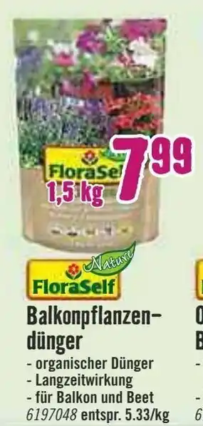 Hornbach Floraself Balkonpflanzendünger 1,5kg Angebot