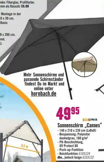 Hornbach Sonnenschirm Cannes Angebot