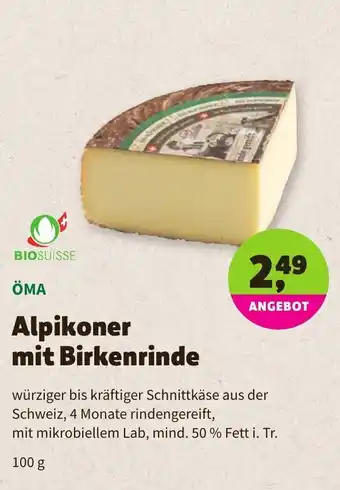 Biomarkt öma Alpikoner mit Birkenrinde 100g Angebot