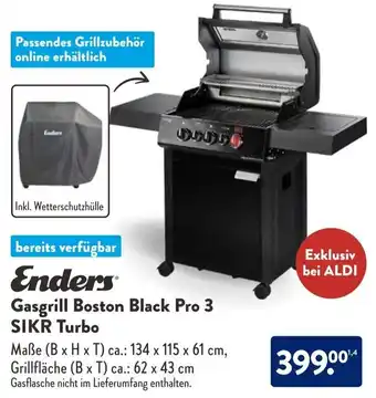 Aldi Süd Enders Gasgrill Boston Black Pro 3 SIKR Turbo Angebot