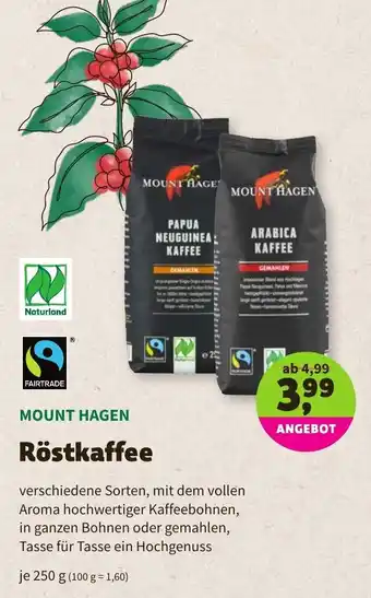 Biomarkt Mount Hagen Röstkaffee 250g Angebot