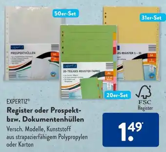 Aldi Süd Expertiz Register oder Prospekt bzw. Dokumentenhüllen Angebot