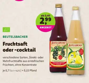 Biomarkt Beutelsbacher Fruchtsaft oder Cocktail 0,7L Angebot