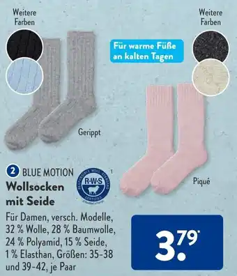 Aldi Süd Blue Motion Wollsocken mit Seide Angebot