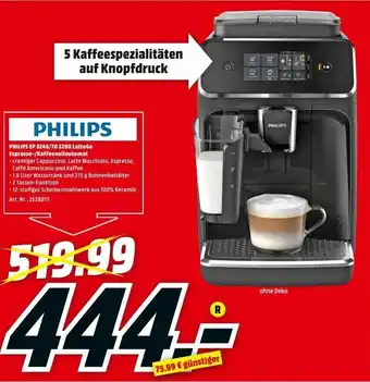 MediaMarkt Philips EP 3246/70 3200 LatteGo Espresso/Kaffeevollautomat Angebot