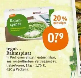 tegut Tegut Rahmspinat 450g Angebot