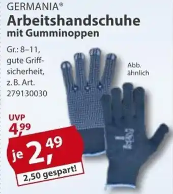 Sonderpreis Baumarkt Germania Arbeitshandshuhe mit Gumminoppen Angebot